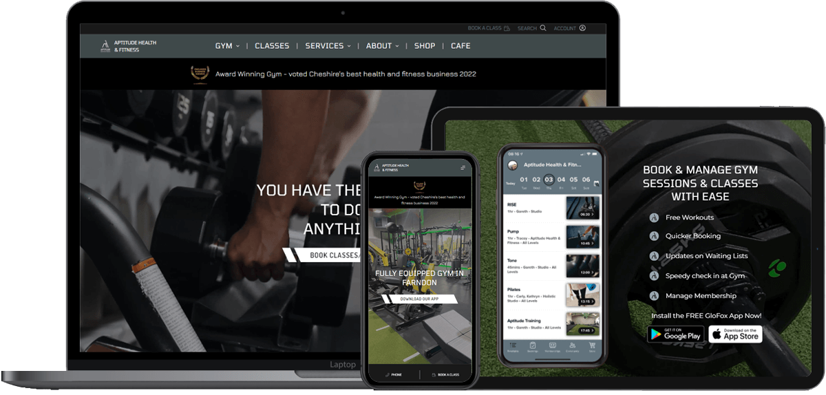 Aptitude Health And Fitness website